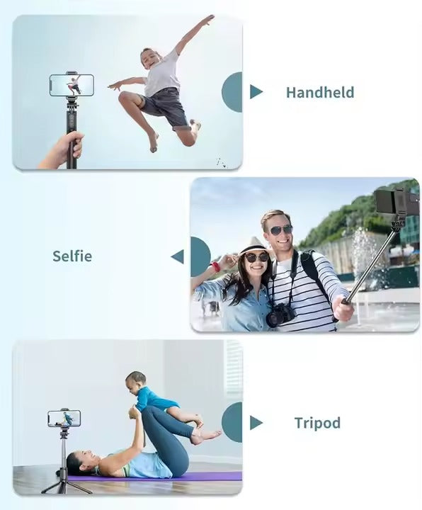 Phone Tripod Selfie Stick with Remote, Portable iPhone Tripod for Travel/Video Recording, Mobile Tripod Stand Expandable Height from 22cm to 140cm