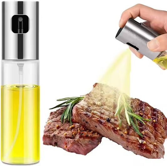 Leak Proof Oil Spray Bottle for Cooking Oil Sprayer Bottle Versatile Funnel Refillable Glass Vinegar Spray Bottle for BBQ Baking Salad, for Cooking, Roasting, Grilling, Air Frying Etc.(150